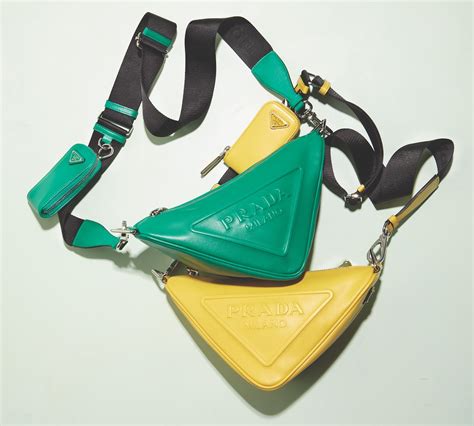 Prada yellow triangle bag